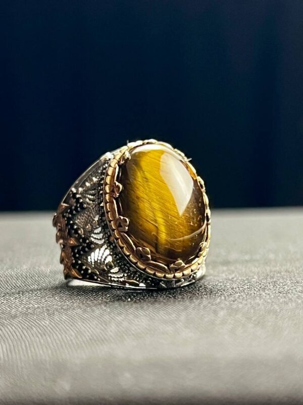 Tiger Eye Stone Silver Ring