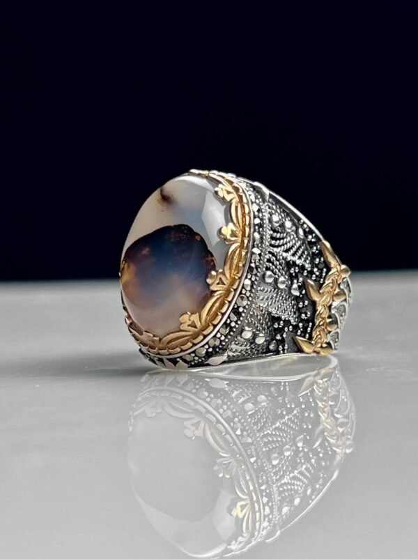 Yemeni Agate Silver Ring