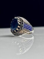 Cat's Eye Stone Silver Ring #079 - Image 3