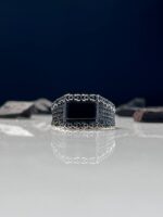 Black Onyx Stone Silver Ring #081 - Image 3