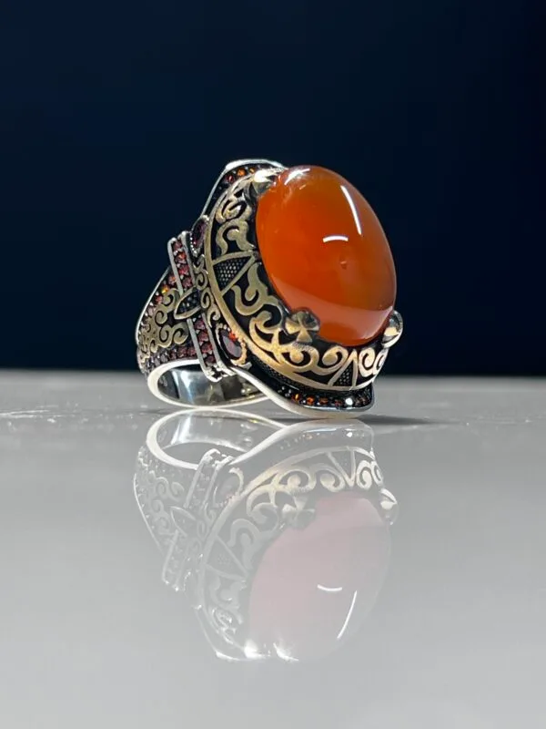 Agate Stone Silver Ring