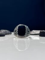 Black Onyx Stone Silver Ring #082 - Image 5