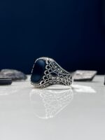 Black Onyx Stone Silver Ring #082 - Image 3