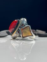 Agate Stone Silver Ring - Image 4