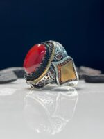 Agate Stone Silver Ring - Image 3