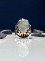 Dragon Agate Stone Silver Ring #088 - Image 4