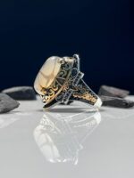 Dragon Agate Stone Silver Ring #088 - Image 3