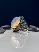 Dragon Agate Stone Silver Ring #088 - Image 2