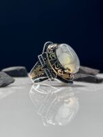 Dragon Agate Stone Silver Ring #088 - Image 6