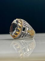 Sulaimani Agate Silver Ring #098 - Image 3