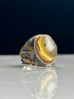 Yemeni Agate Silver Ring #100 - Image 3