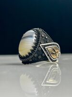Yemeni Agate Silver Ring #104 - Image 3
