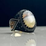 Yemeni Agate Silver Ring #104