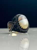 Yemeni Agate Silver Ring #104