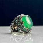 Yemeni Agate Silver Ring #106