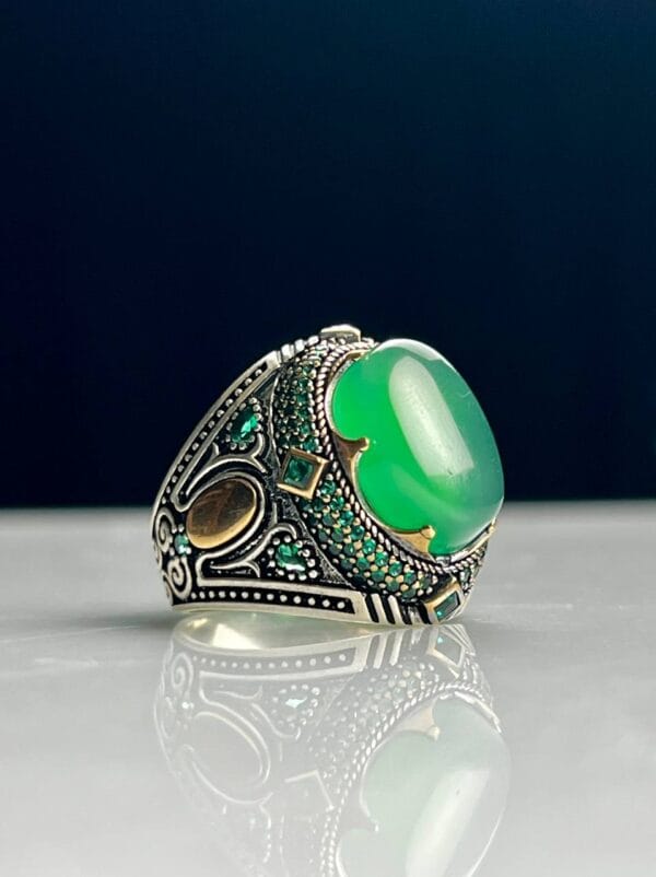 Yemeni Agate Silver Ring