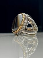 Sulaimani Agate Silver Ring #107 - Image 2