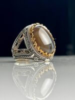 Sulaimani Agate Silver Ring #107 - Image 3