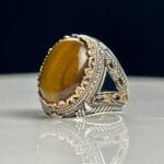 Tiger Eye Stone Silver Ring#108