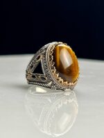 Tiger Eye Stone Silver Ring#108 - Image 3
