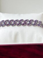 Turkish Silver Bracelet with Zircon Stone #112 - Image 4