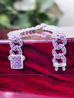 Turkish Silver Bracelet with Zircon Stone #112 - Image 2