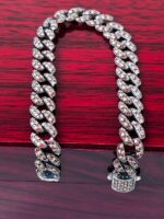 Turkish Silver Chain Bracelet with Zircon Stone #113
