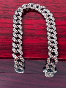 Turkish Silver Chain Bracelet with Zircon Stone