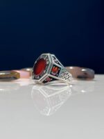 Agate Stone Silver Ring #015 - Image 5