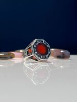 Agate Stone Silver Ring #015