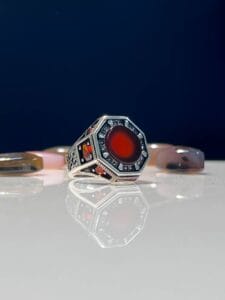 Agate Stone Silver Ring