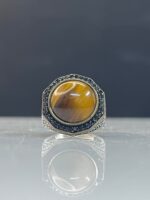 Tiger Eye Stone Silver Ring #020 - Image 4