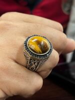 Tiger Eye Stone Silver Ring #020 - Image 2