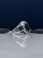 Black Onyx Stone Silver Ring #017 - Image 3