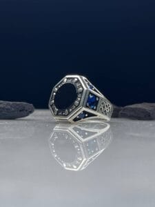 Black Onyx Stone Silver Ring