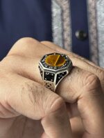 Tiger's Eye Stone Silver Ring #116 - Image 2