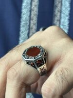 Agate Stone Silver Ring #015 - Image 2