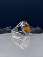 Tiger's Eye Stone Silver Ring #116 - Image 3