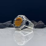 Tiger's Eye Stone Silver Ring #116