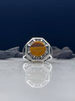 Tiger's Eye Stone Silver Ring #116 - Image 5