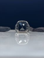 BLACK ZIRCON SILVER RING #023 - Image 2