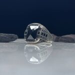 BLACK ZIRCON SILVER RING #023
