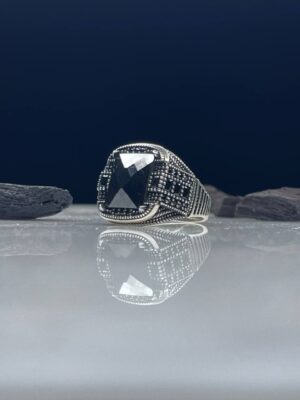 BLACK ZIRCON SILVER RING