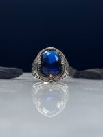 Blue Zircon Silver Ring #022 - Image 2