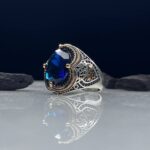 Blue Zircon Silver Ring #022