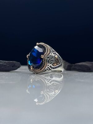 Blue Zircon Silver Ring
