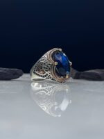 Blue Zircon Silver Ring #022 - Image 4