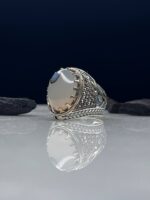 Yemeni Agate Silver Ring #025