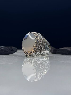 Yemeni Agate Silver Ring