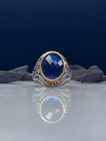 Blue Zircon Silver Ring #027 - Image 2